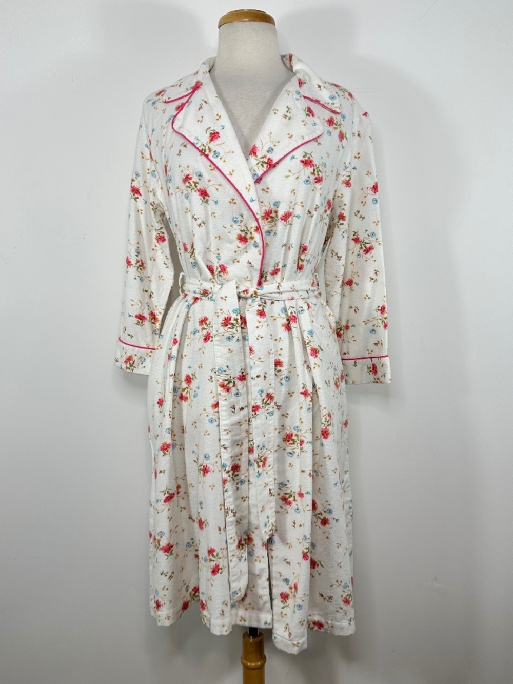 Vintage SEARS At Home Wear Women's Size M (14-16) Flanel Robe 100% Cotton